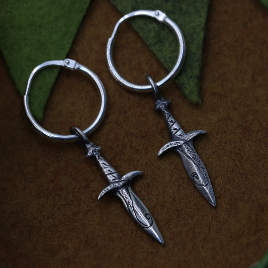 Sting elven short-sword earrings